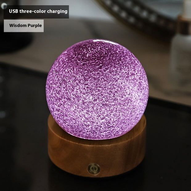 Crystal Glass Small Night Lamp Touch Ambience Light